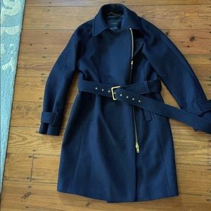 J. Crew Melton Wool Winter Coat- Navy